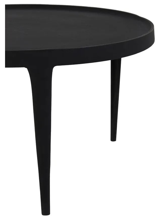 Fekete kerek dohányzóasztal szett 2 db-os ø 75 cm Tobias – Light & Living