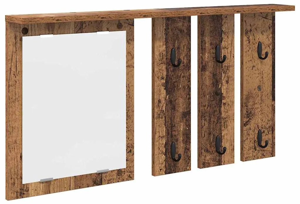 Fali Kabáthorog polcokkal Régi fa 85 x 10 x 45 cm Faanyag