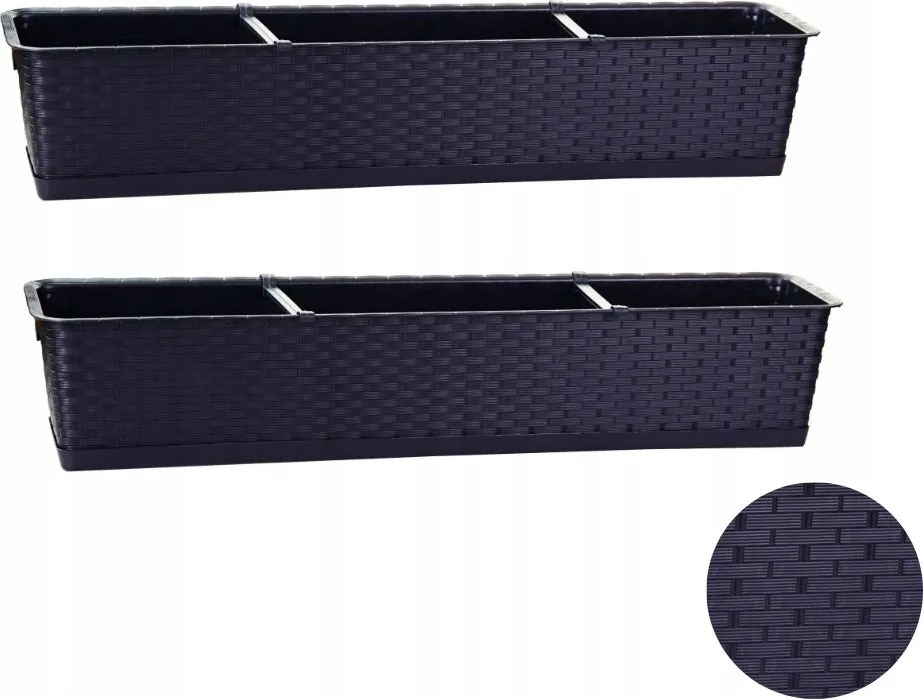 2x Erkélyláda ISR700P Virágtartó 70cm