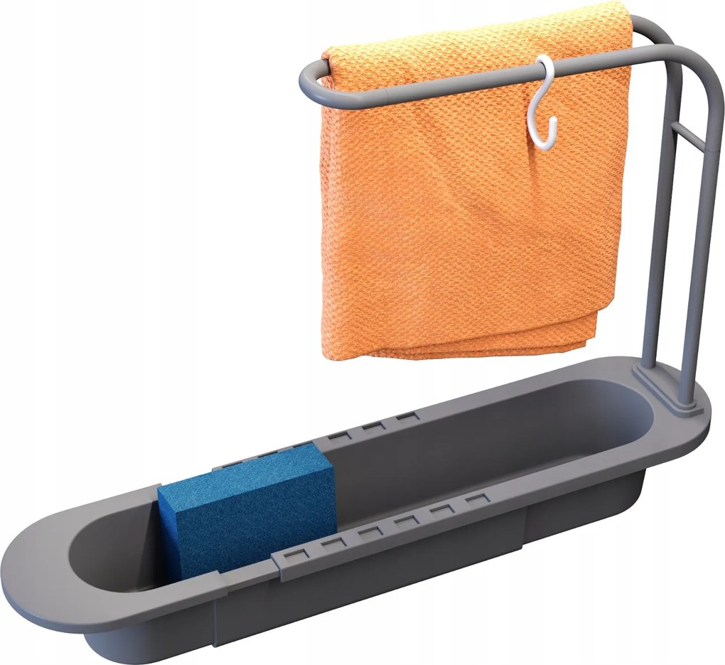 Konyhai Rendszerező Mosogató Kosár Összecsukható Szürke Műanyag Csepegtető