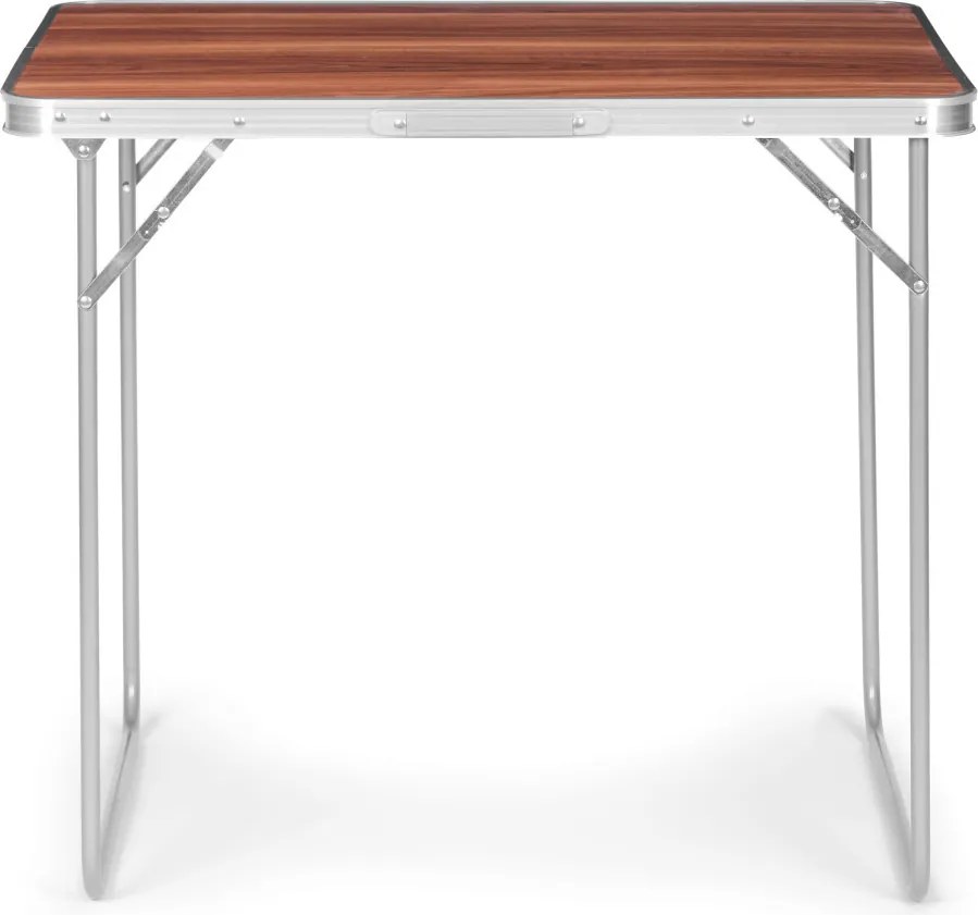 Kerti asztal, MultiGarden GMFC-FY8060, barna, 80 x 60 cm, összecsukható, magasság: 70 cm, bőrönddé hajtható, hordfogantyúval, teherbírás: 30 kg