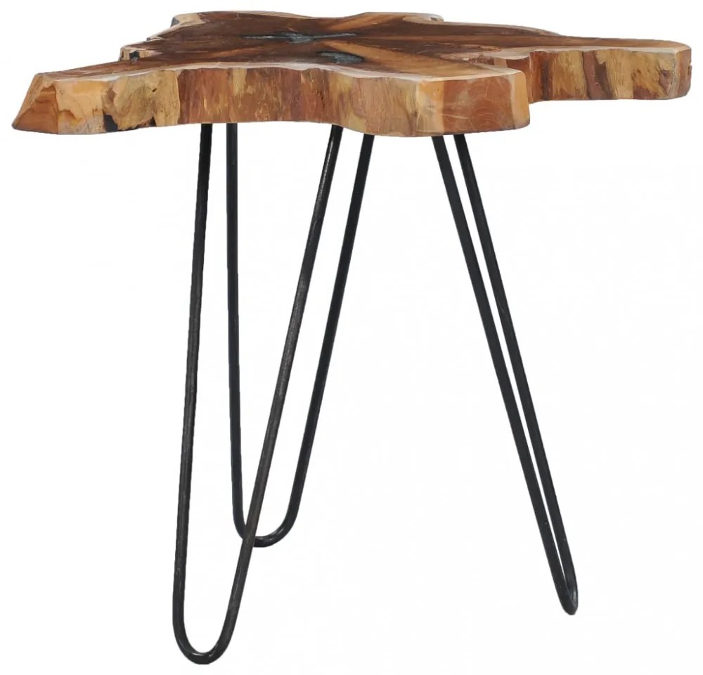 vidaXL tömör tíkfa és műkő dohányzóasztal 70 x 45 cm