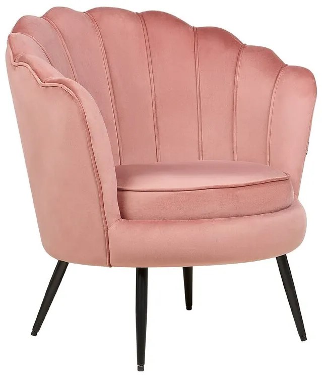 Rózsaszín bársonyfotel LOVIKKA Beliani