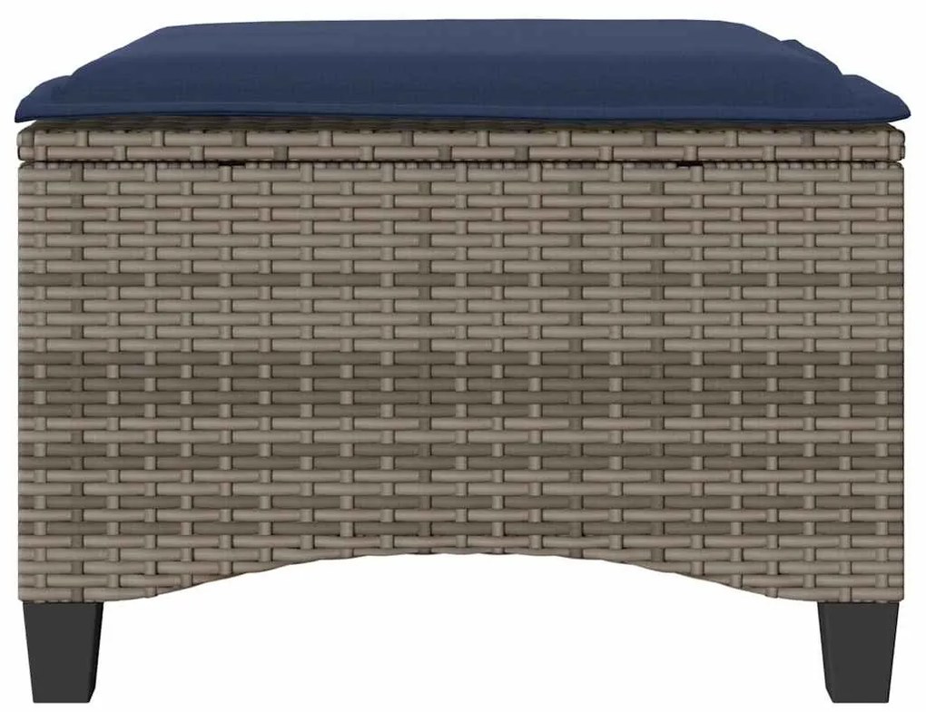 2 db szürke polirattan kerti székek párnákkal 55x55x36 cm