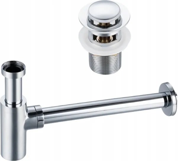 Parafa szett Klik Klak B túlfolyóval Króm+kerek szifon Króm