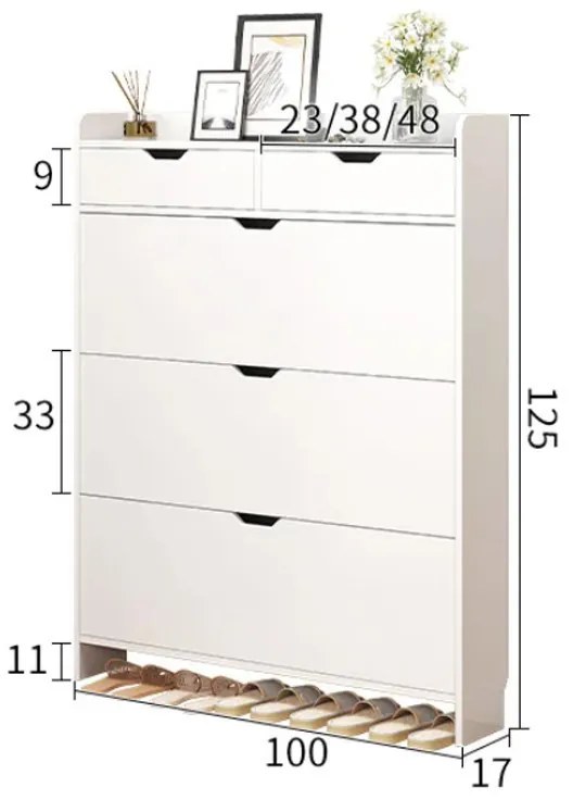 Cipősszekrény 100x125x17 cm BC LT02-100