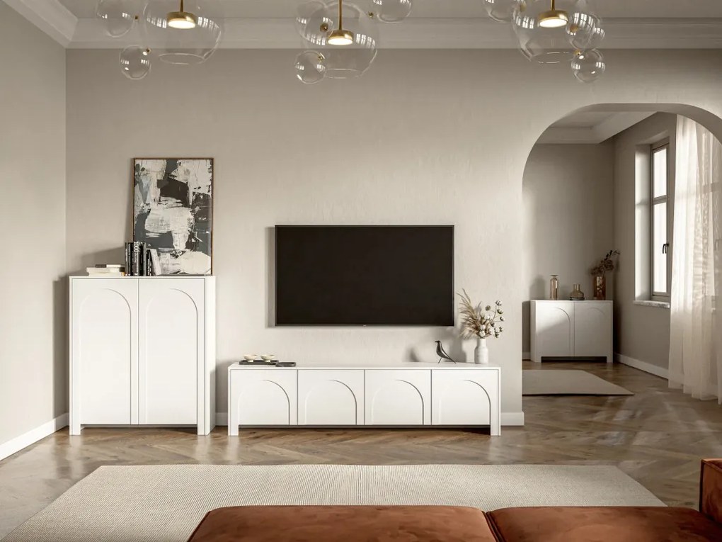 ARCO AR06 STOLIK NOCNY 1D BIAŁY/BIAŁY 5W