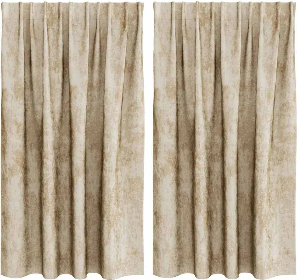 vidaXL Bársonyfüggönyök függönyökkel 2 pcs Krém 140 x 140 cm Bársony