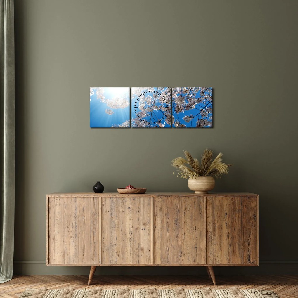 Kép - Cseresznyevirág (órával) (90x30 cm)