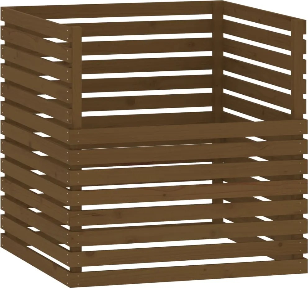 vidaXL barna tömör fenyőfa komposztáló 100 x 100 x 102 cm