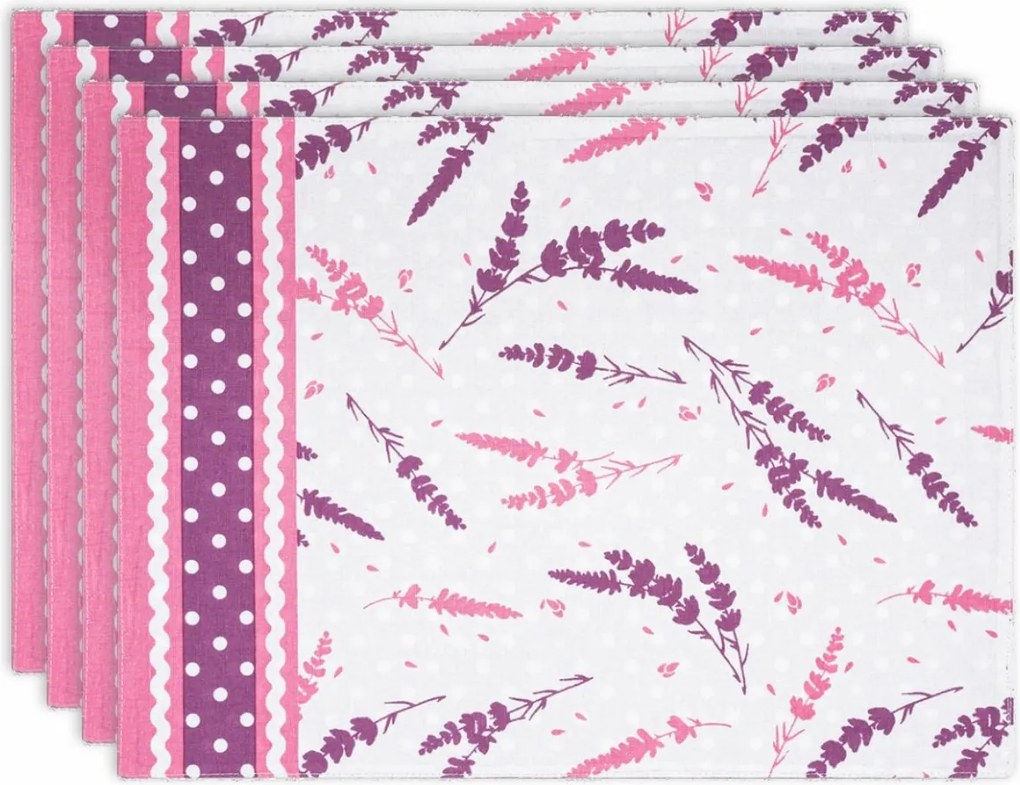 Kedvező árú szett Levendula terítő 2022, 33 x 45cm, 4 db