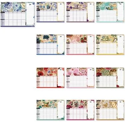Falinaptár, mágneses, kétheti, jegyzettömbbel, 22x30 cm, LIZZYCALENDAR Anyu tervezője Scrapbook Style (TICLCFNMJAN)