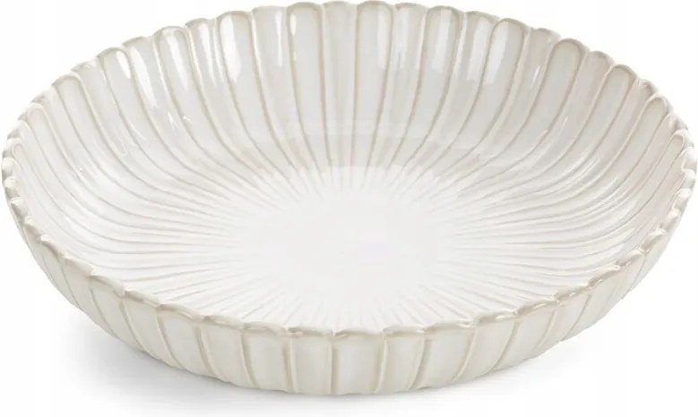 Dekorációs tál 24X24X5 krémszínű, koptatott bézs mintával