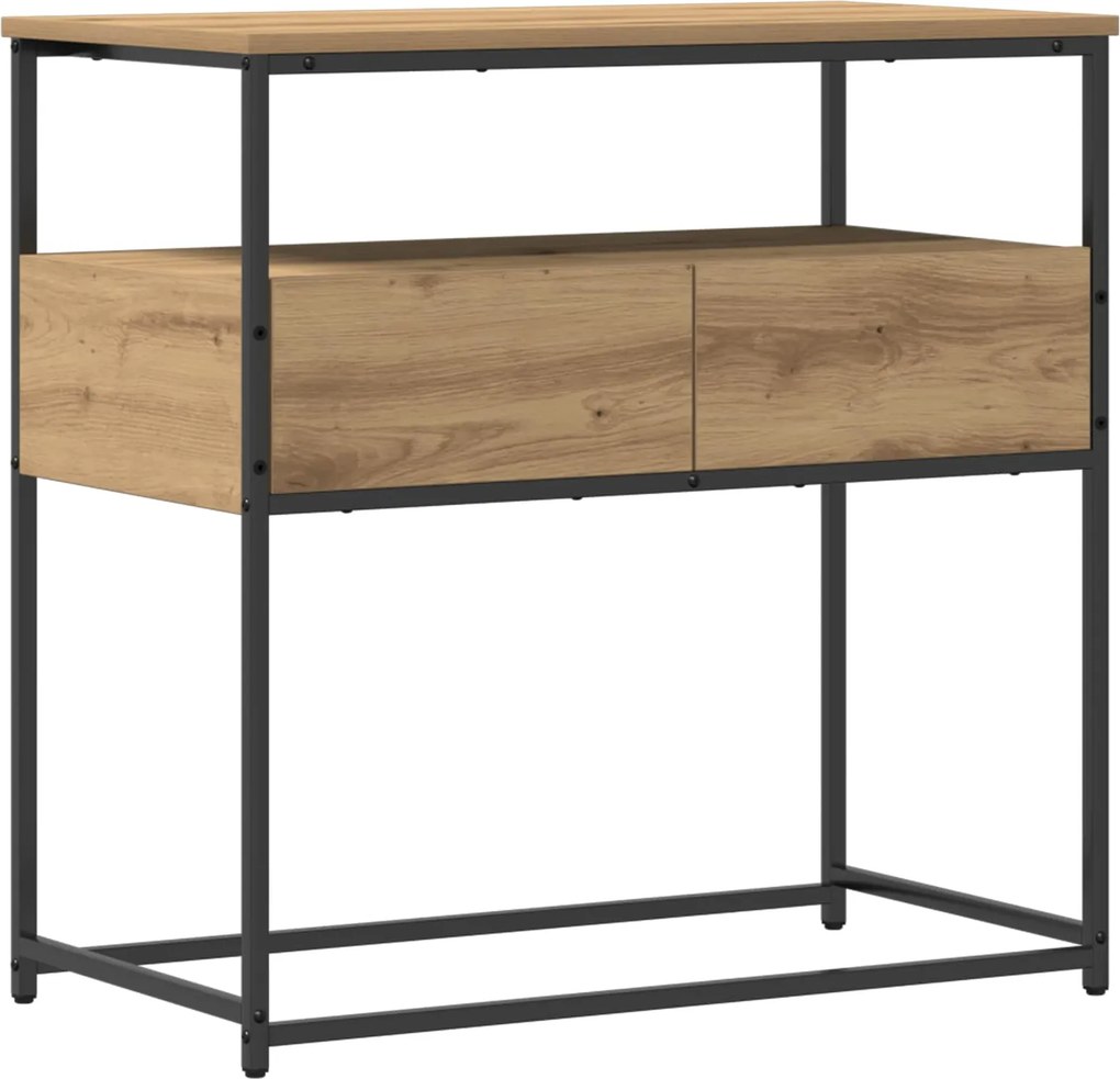 vidaXL Konzolasztal fiókkal Artisan tölgy 75 x 40 x 75 cm Faanyag