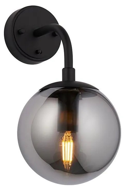 Endon 106664 - Fali lámpa ONTARIO 1xE14/7W/230V fekete/füstös