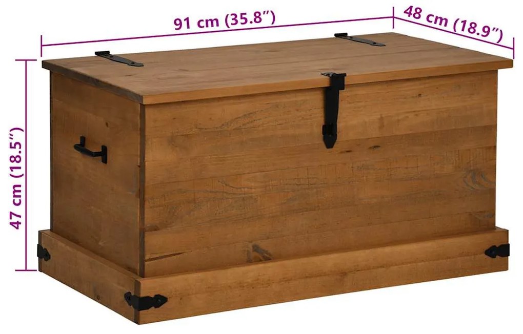 tömör fenyőfa HALDEN tárolószekrény 91x48x47 cm