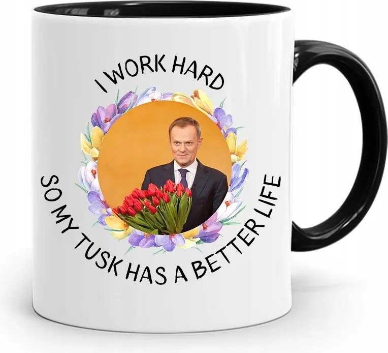 Donald Tusk Fekete Bögre Platform Ajándék fényképes nyomtatással