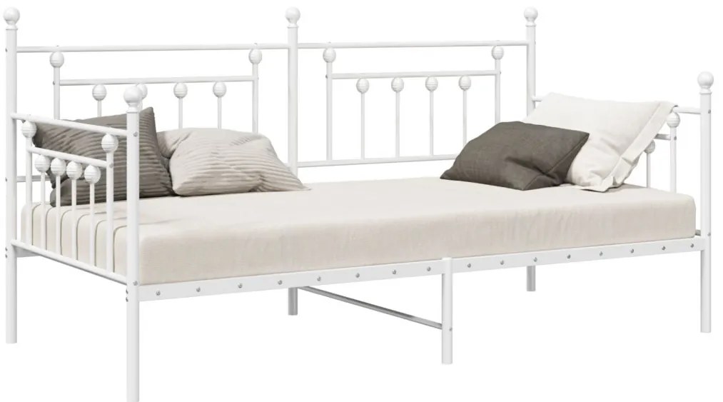 Napágy Keret Fehér 107x203 cm Acél