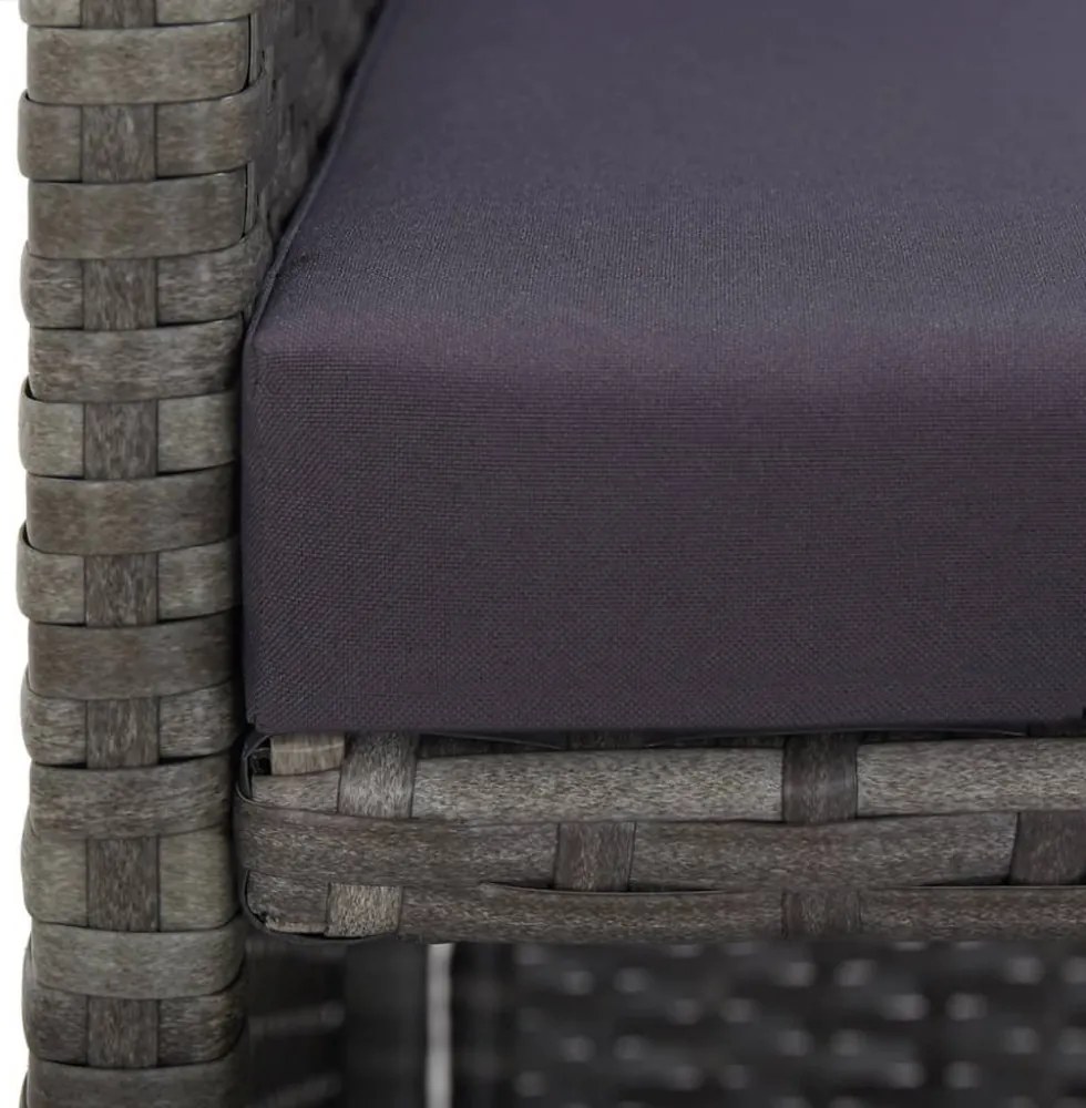 13 részes antracitszürke polyrattan étkezőszett párnákkal