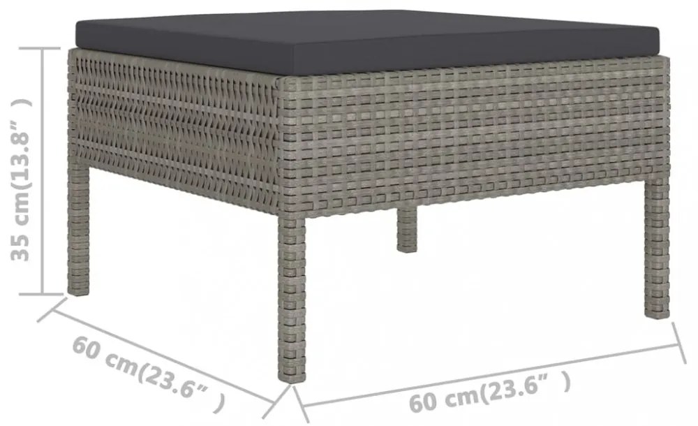 vidaXL 10 részes szürke polyrattan kerti ülőgarnitúra párnákkal