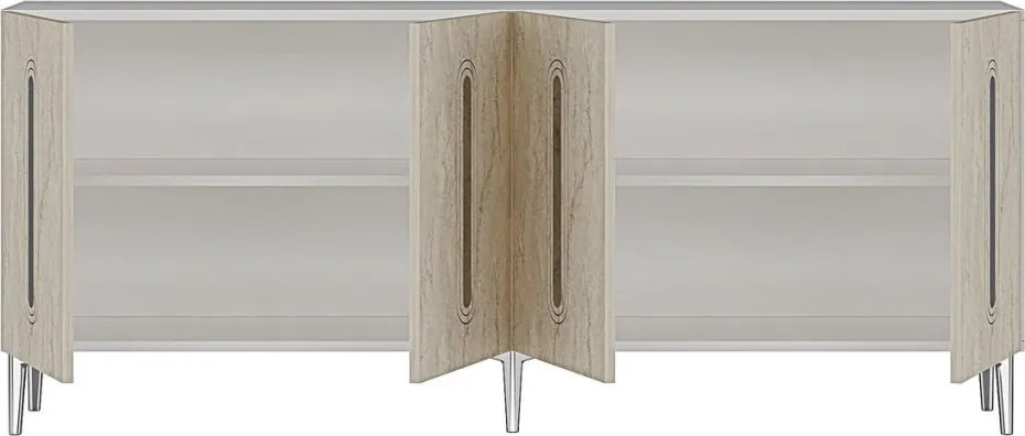 Rany 180 - White, Travertine, Silver
