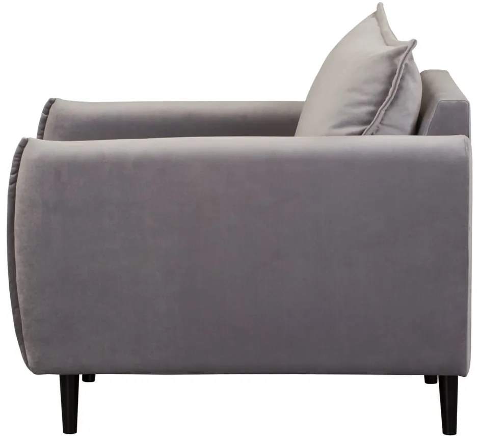 Szürke bársony fotel Juli – Ropez