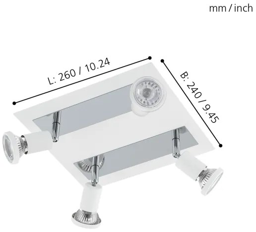 Eglo 94962 - LED Spotlámpa SARRIA 4xGU10-LED/5W/230V