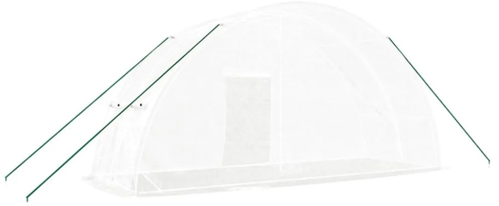 fehér acélvázas melegház 12 m² 6 x 2 x 2,85 m