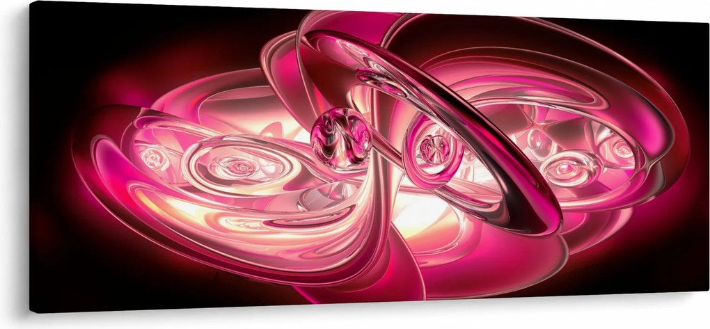 Rózsaszín fraktálos kép (120x50 cm)