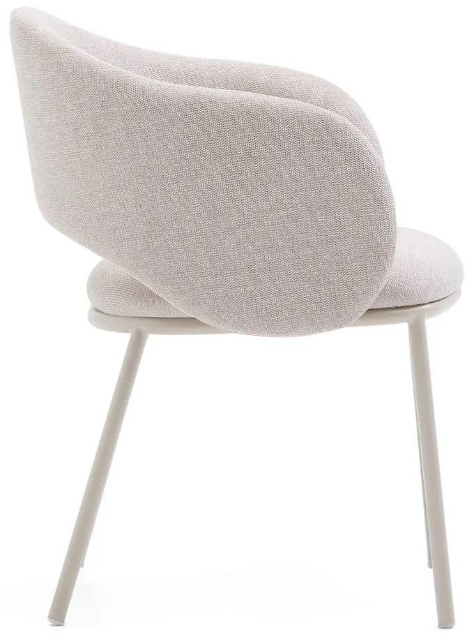 Krémszínű kárpitozott étkezőfotel Maina – Kave Home