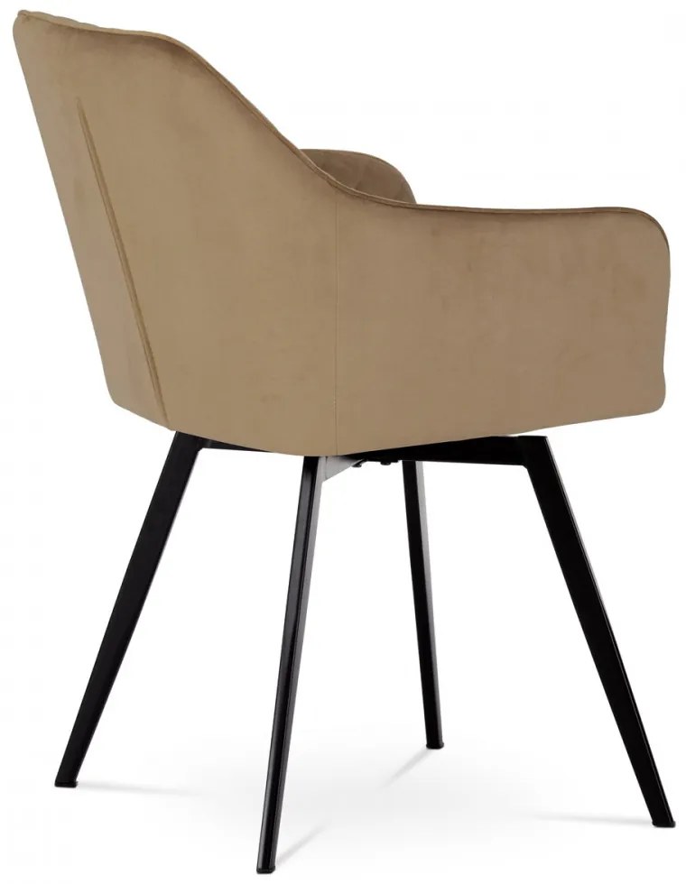 MODERN FORGÓ ÉTKEZŐSZÉK CAPPUCCINO SZÍNŰ BÁRSONY KÁRPITTAL DCH-425