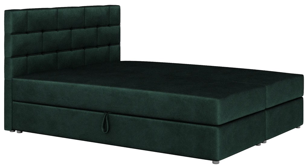 Franciaágy Boxspring 140x200 cm Waller (ágyráccsal és matraccal) (zöld). 1007713