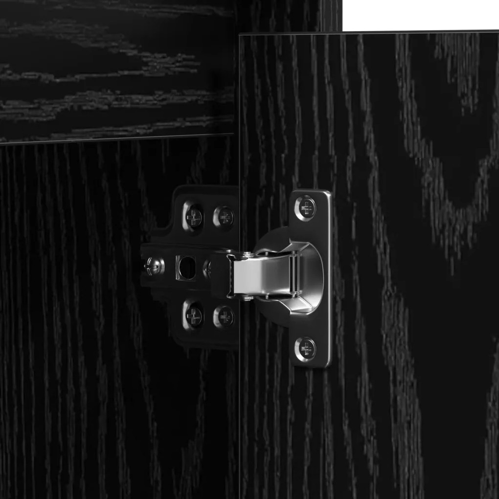 Fadoboz LED világítással Fekete Tölgy 71x34,5x75 cm Műanyag