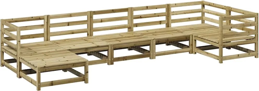 vidaXL 7 részes impregnált fenyőfa kerti kanapészett