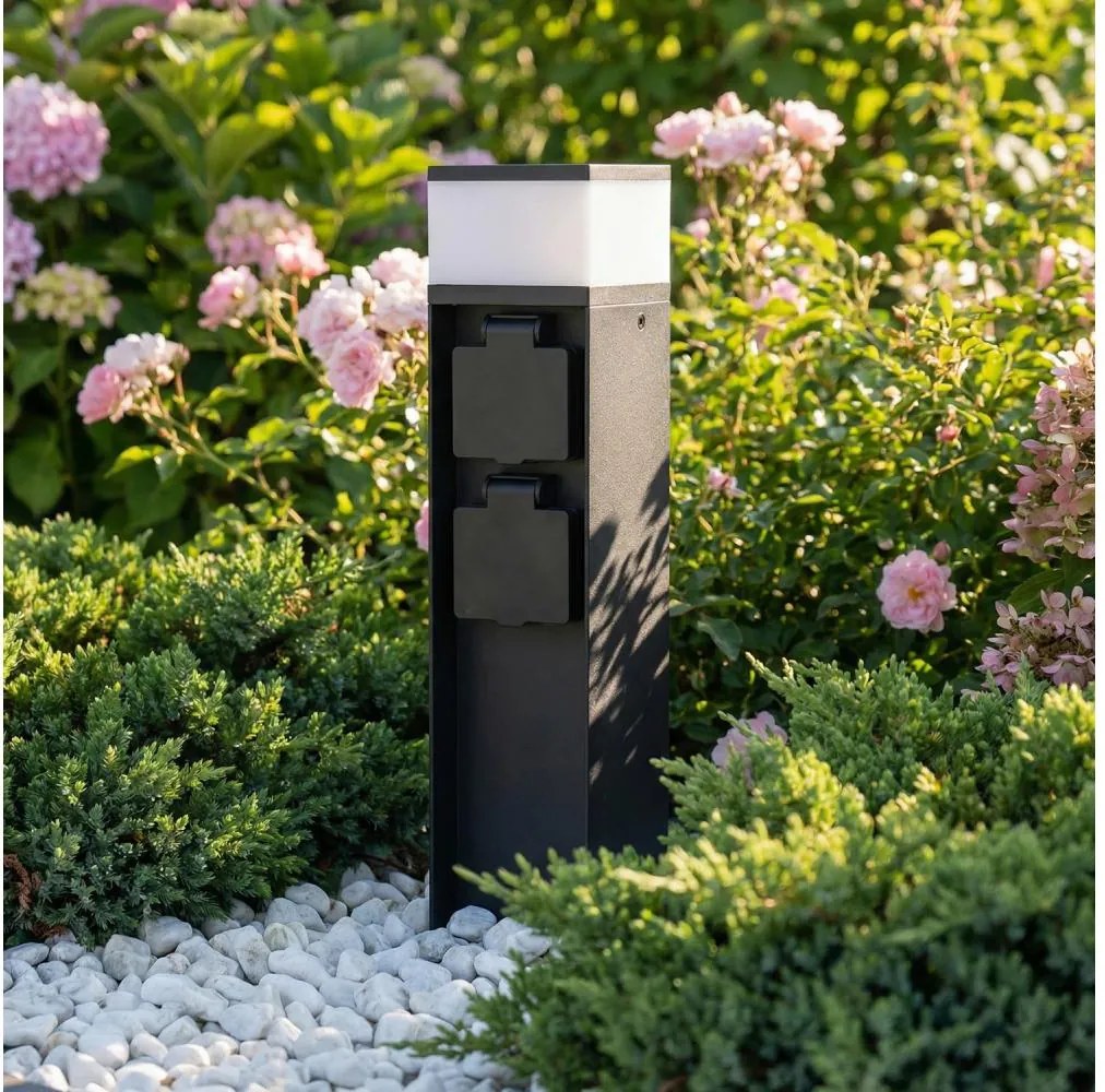 Brilagi - Kültéri lámpa 2 SCHUKO aljzattal 1xG9/11W/230V IP44 fekete