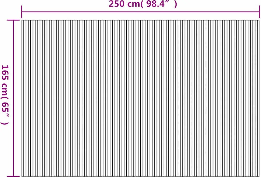 Természetes színű bambusz paraván szélessége 250 cm magassága 165 cm