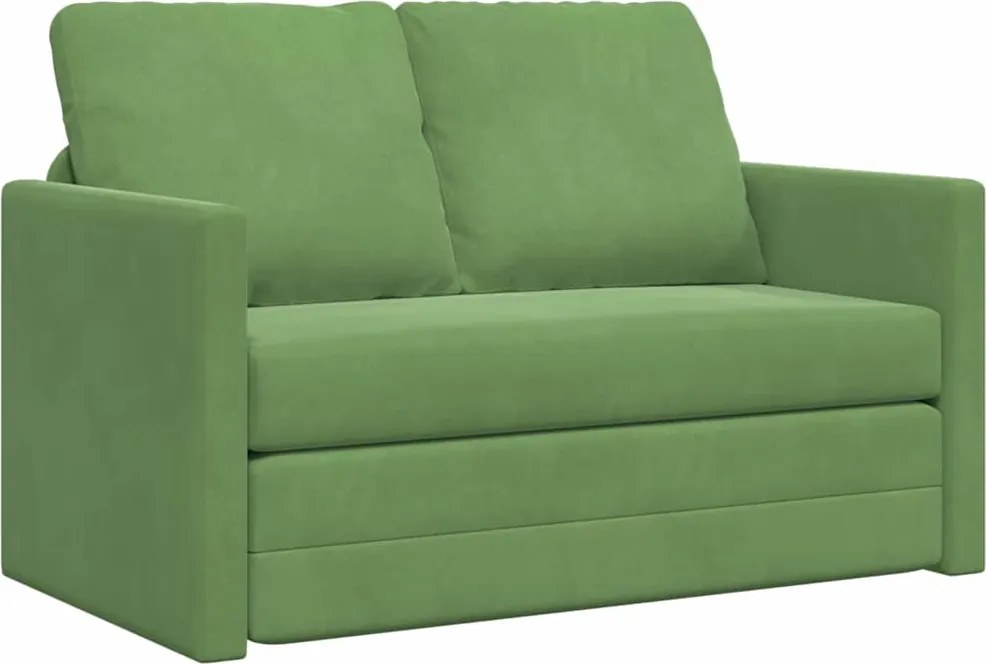 vidaXL Kanapéágy Világos zöld 204 x 122 x 60 cm Bársony