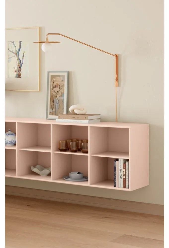 Világos rózsaszín függő könyvespolc 176x61x42 cm Mistral – Hammel Furniture