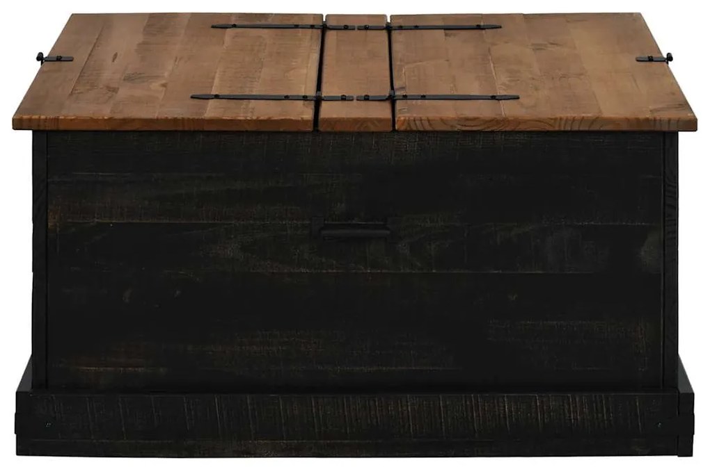 fekete tömör fenyőfa HALDEN tárolószekrény 91x91x47 cm