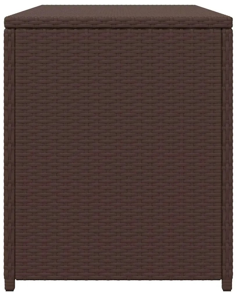 barna polyrattan kerti tárolóláda 120 x 50 x 60 cm