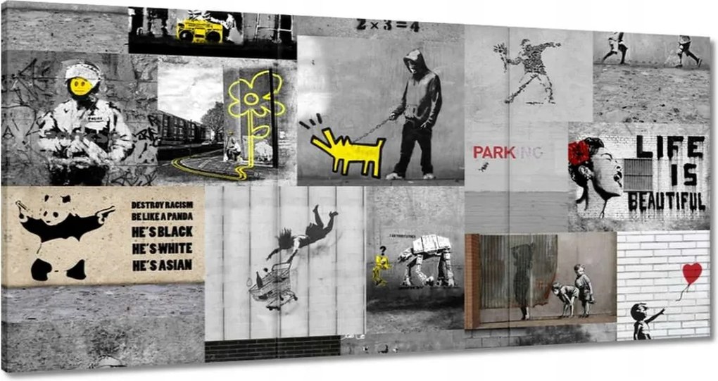 Festmények 120x60 Banksy Megamix Kollázs
