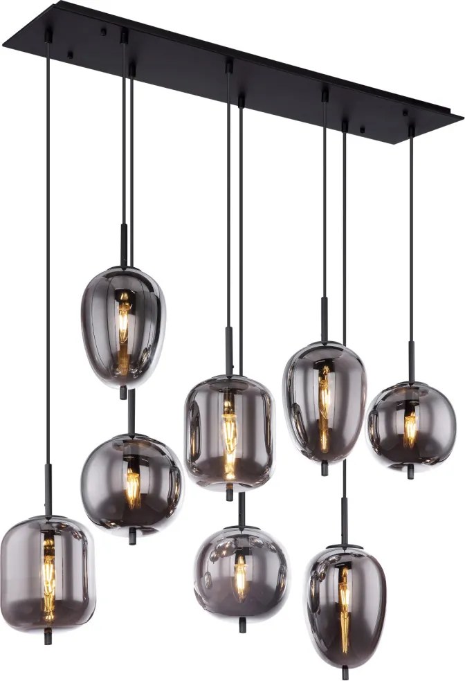 GLOBO 15345-8 BLACKY Többágú Függesztett Lámpa E14 IP20