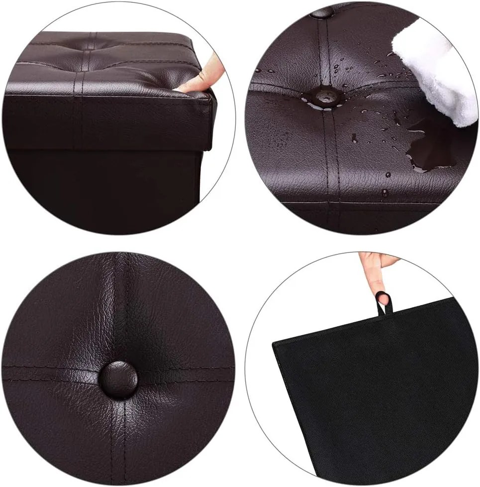 Casaria® Puff tárolóhellyel 40x40x40 cm - barna
