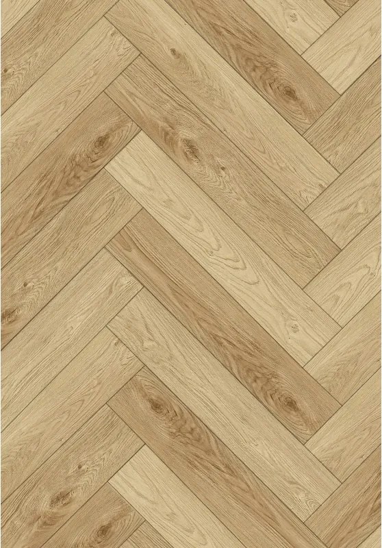 Mexen Anniston Vinyl padló herringbone 570 x 95 mm LVT Dryback 2,5 mm, PVC alátét, 4 V-fuga, Tölgy