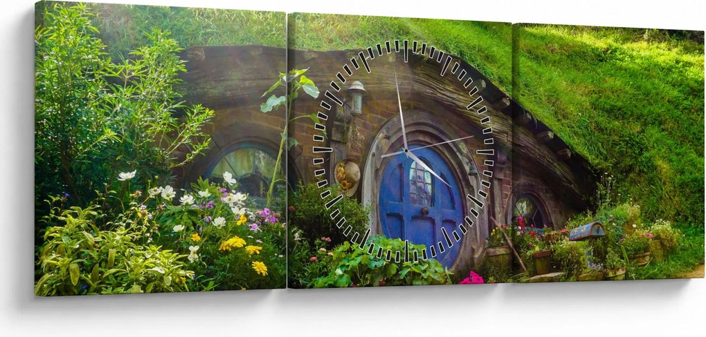 Kép - Hobbitfalva (órával) (90x30 cm)