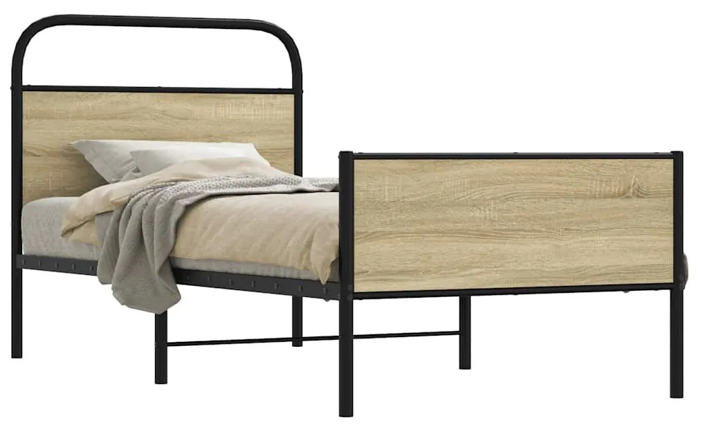 ágykeret matrac nélkül 80x200 cm sonoma tölgyfa műfa
