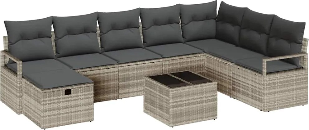 vidaXL Kanapé Szett párnával 5 pcs polirattan