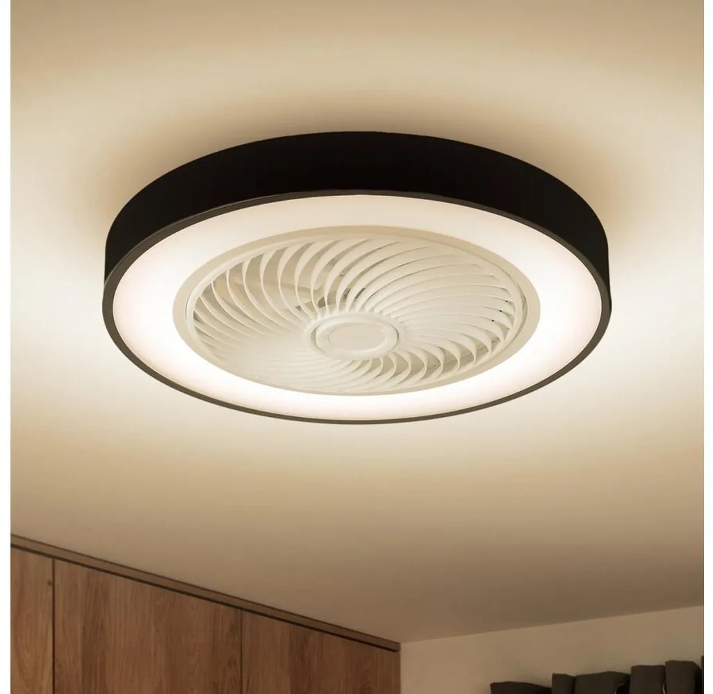 Brilagi Brilagi-LED Dimmelhető lámpa ventilátorral LED/30W/230V 3000-6500K fekete + távirányító BG1619