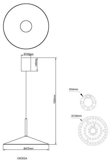 Globo 15635SA - LAMPONE LED függeszték kábelen LED/18W/230V 4000K krémszínű
