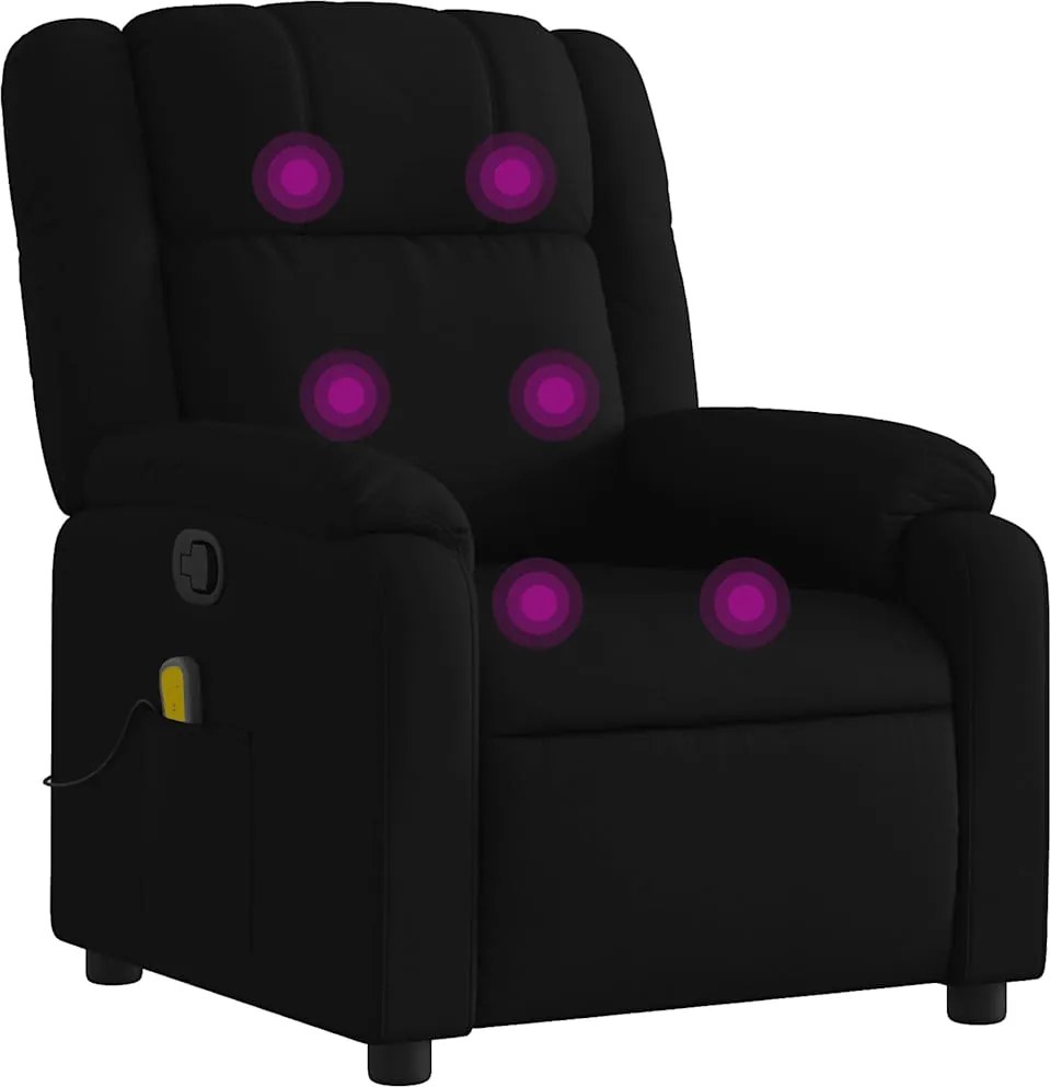 vidaXL fekete szövet dönthető masszázsfotel